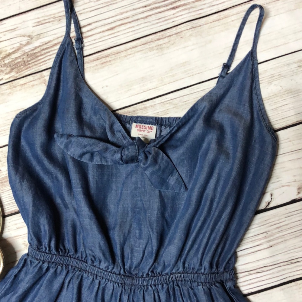 Denim Lightweight Ruffle Romper - Picture 3 of 6